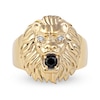 Thumbnail Image 2 of Men's Black Spinel and Diamond Accent Lion's Head Ring in 10K Gold