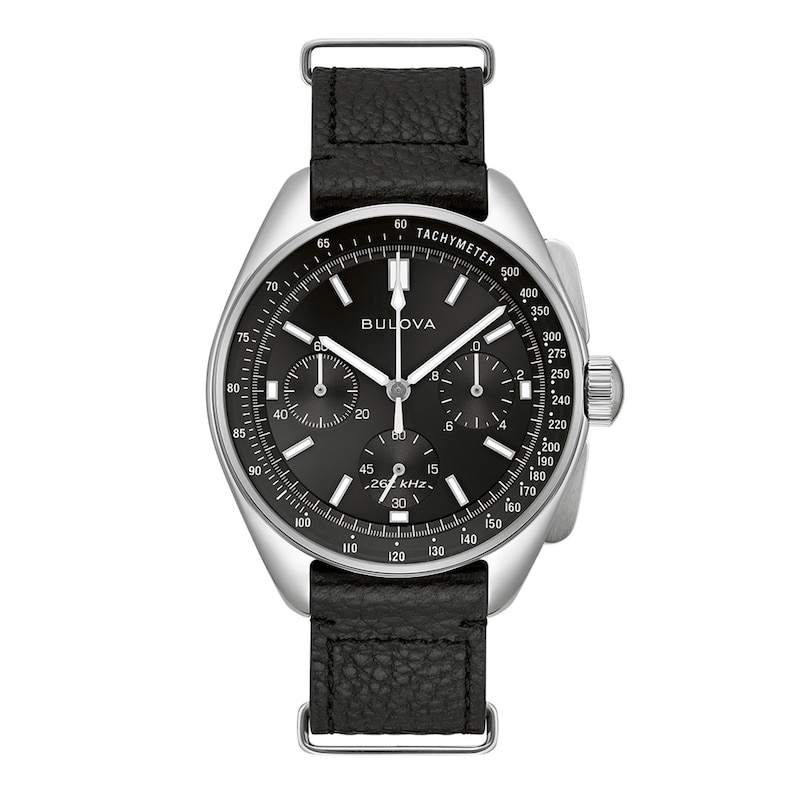 Main Image 3 of Men's Bulova Archive Series Lunar Pilot Interchangeable Strap Chronograph Watch with Black Dial (Model: 96K111)