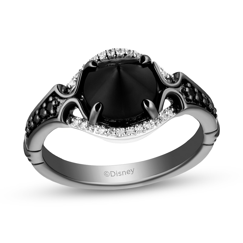 Enchanted Disney Villains Maleficent Onyx and 0.145 CT. T.W. Black and White Diamond Ring in Black Sterling Silver|Peoples Jewellers