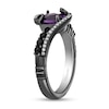 Thumbnail Image 1 of Collector's Edition Enchanted Disney The Little Mermaid Oval Amethyst and Diamond Bypass Ring in Black Sterling Silver