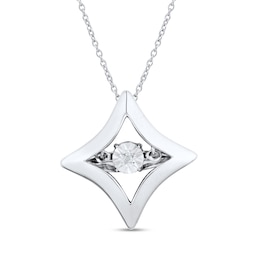 Unstoppable Love™ Diamond Accent Concave Square Pendant in Sterling Silver
