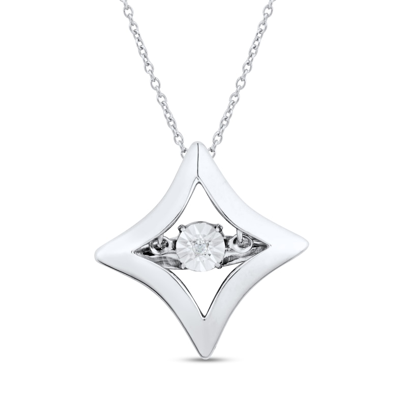 Main Image 1 of Unstoppable Love™ Diamond Accent Concave Square Pendant in Sterling Silver
