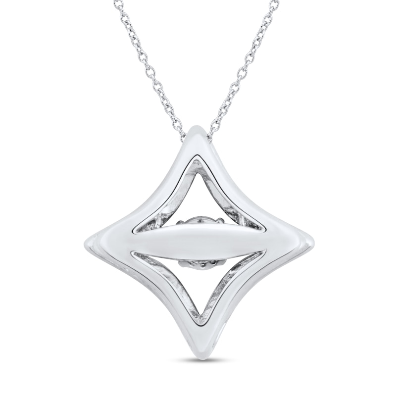 Main Image 2 of Unstoppable Love™ Diamond Accent Concave Square Pendant in Sterling Silver