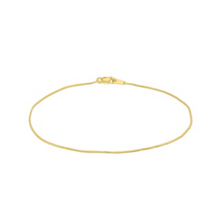 0.85mm Wheat Chain Anklet in Solid 10K Gold - 10"