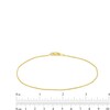 0.85mm Wheat Chain Anklet in Solid 10K Gold - 10"