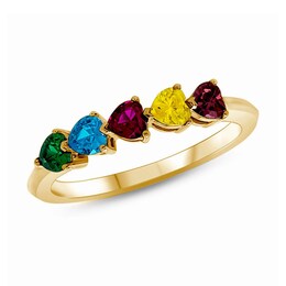 Sideways Heart-Shaped Gemstone Ring (1-6 Stones)
