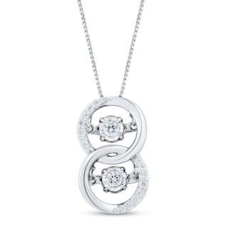 Unstoppable Love™ 0.15 CT. T.W. Diamond Interlocking Circles Pendant in 10K White Gold