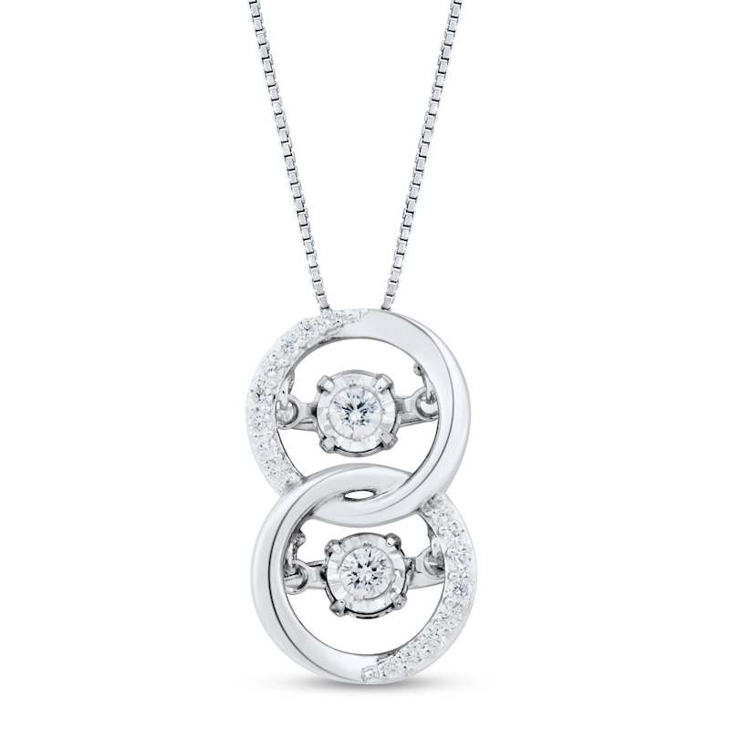 Unstoppable Love™ 0.15 CT. T.W. Diamond Interlocking Circles Pendant in 10K White Gold|Peoples Jewellers