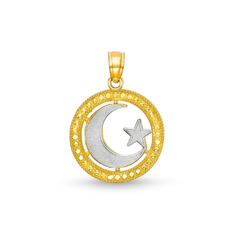 3.5mm Opal and 1/6 CT. T.W. Diamond Sun and Crescent Moon with Star Station  Necklace in 10K Gold