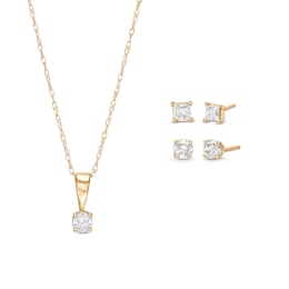 Essentials 0.45 CT. T.W. Diamond Solitaire Pendant and Earrings Set in 10K Gold (J/I3)