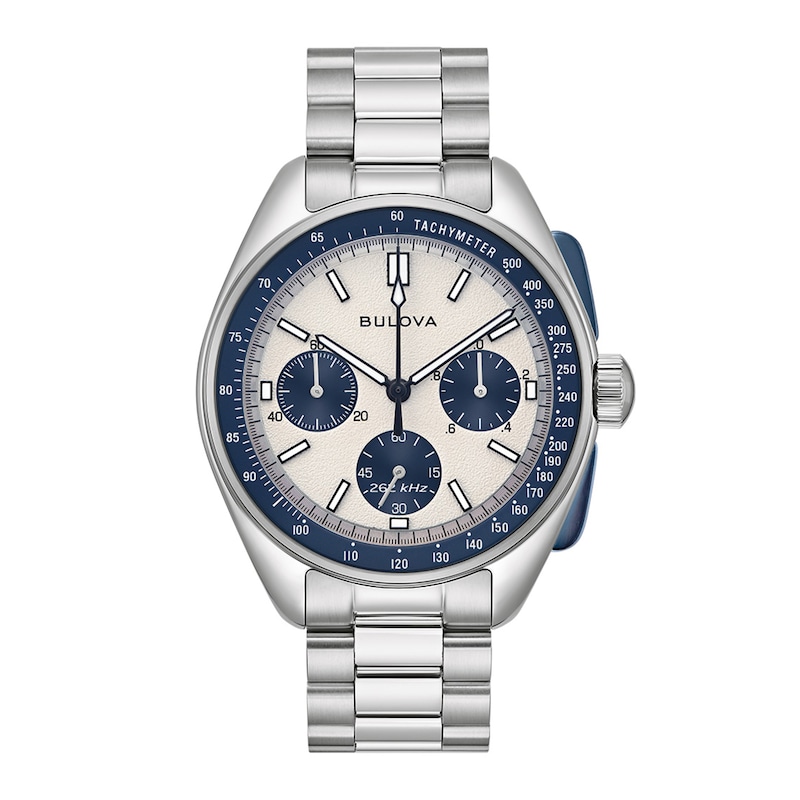 Men's Bulova Archive Series Lunar Pilot Interchangeable Strap Chronograph Watch with Blue Dial (Model: 98K112)|Peoples Jewellers