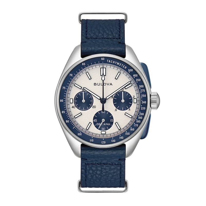 Main Image 3 of Men's Bulova Archive Series Lunar Pilot Interchangeable Strap Chronograph Watch with Blue Dial (Model: 98K112)