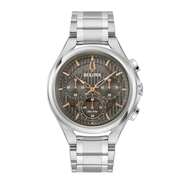 Men's Bulova CURV Collection Chronograph Watch with Grey Dial (Model: 96A298)