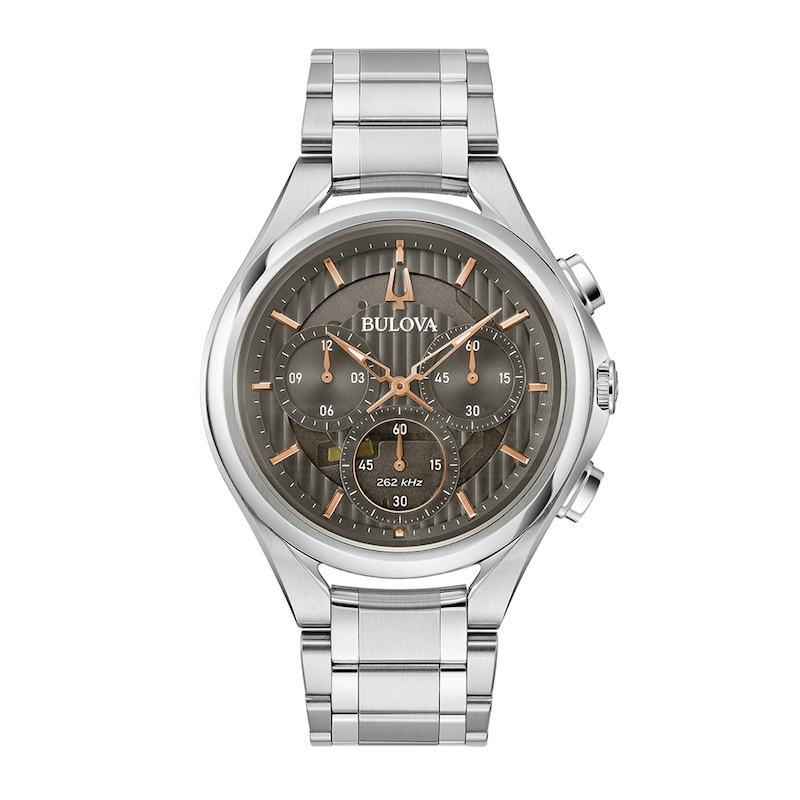 Men's Bulova CURV Collection Chronograph Watch with Grey Dial (Model: 96A298)|Peoples Jewellers