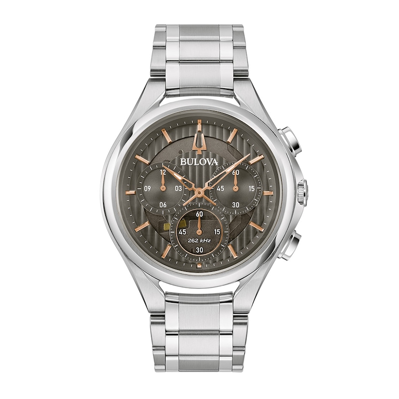 Main Image 1 of Men's Bulova CURV Collection Chronograph Watch with Grey Dial (Model: 96A298)