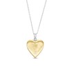 Filigree with "mom" 20.0mm Heart-Shaped Locket in Sterling Silver and 10K Gold