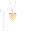 Filigree with "mom" 20.0mm Heart-Shaped Locket in Sterling Silver and 10K Gold