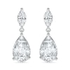 Pear-Shaped and Marquise White Lab-Created Sapphire Dangle Drop Earrings in Sterling Silver