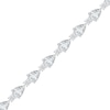 Thumbnail Image 1 of Pear-Shaped White Lab-Created Sapphire Alternating Station Bracelet in Sterling Silver - 7.25"