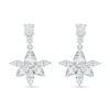 Multi-Shaped White Lab-Created Sapphire Flower Drop Earrings in Sterling Silver