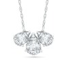 Pear-Shaped White Lab-Created Sapphire Three Stone Necklace in Sterling Silver
