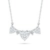 Thumbnail Image 1 of Heart-Shaped White Lab-Created Sapphire Alternating Necklace in Sterling Silver