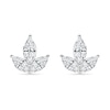 Marquise White Lab-Created Sapphire Trio Stud Earrings in Sterling Silver