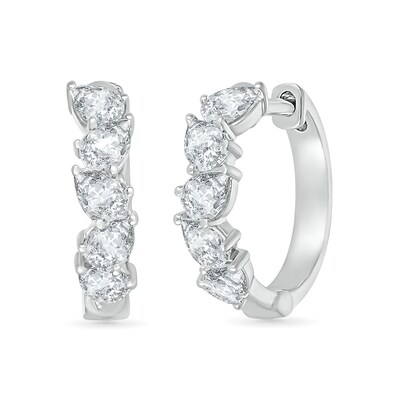 Pear-Shaped White Lab-Created Sapphire Hoop Earrings in Sterling Silver