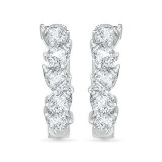 Pear-Shaped White Lab-Created Sapphire Hoop Earrings in Sterling Silver