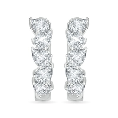 Pear-Shaped White Lab-Created Sapphire Hoop Earrings in Sterling Silver