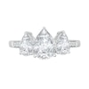Pear-Shaped White Lab-Created Sapphire Three Stone Ring in Sterling Silver