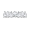 Alternating Pear-Shaped White Lab-Created Sapphire Ring in Sterling Silver