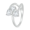 Thumbnail Image 2 of Pear-Shaped White Lab-Created Sapphire Open Wrap Ring in Sterling Silver