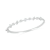 Thumbnail Image 1 of Multi-Shaped White Lab-Created Sapphire Art Deco Bangle in Sterling Silver
