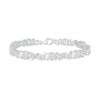 Thumbnail Image 2 of Slanted Multi-Shaped White Lab-Created Sapphire Bracelet in Sterling Silver - 7.25"