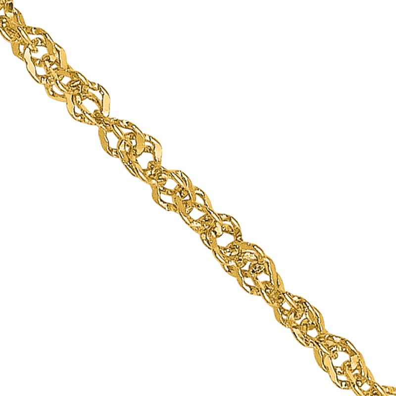 1.1mm Singapore Chain Necklace in 18K Gold - 16"