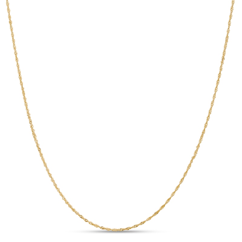 1.1mm Singapore Chain Necklace in 18K Gold