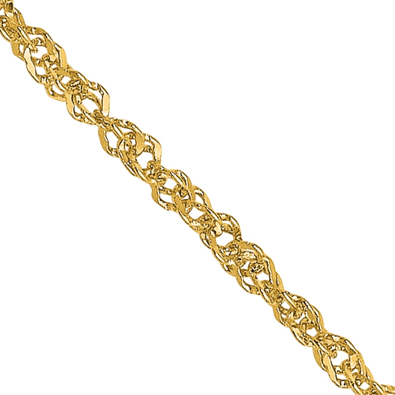 Main Image 2 of 1.1mm Singapore Chain Necklace in 18K Gold - 18"