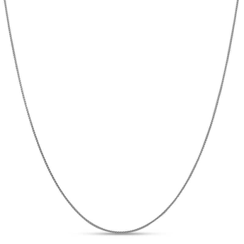 1.0mm Diamond-Cut Spiga Chain Necklace in 18K White Gold - 18"