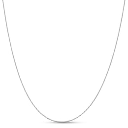 0.7mm Box Chain Necklace in 18K White Gold - 20&quot;