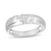 Thumbnail Image 1 of Men's 0.23 CT. T.W. Diamond Stepped Three Stone Ring in 10K White Gold
