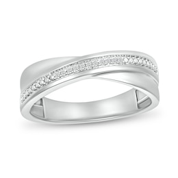 0.04 CT. T.W. Diamond Criss-Cross Ring in 10K White Gold
