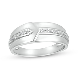 0.146 CT. T.W. Diamond Overlap Ring in 10K White Gold