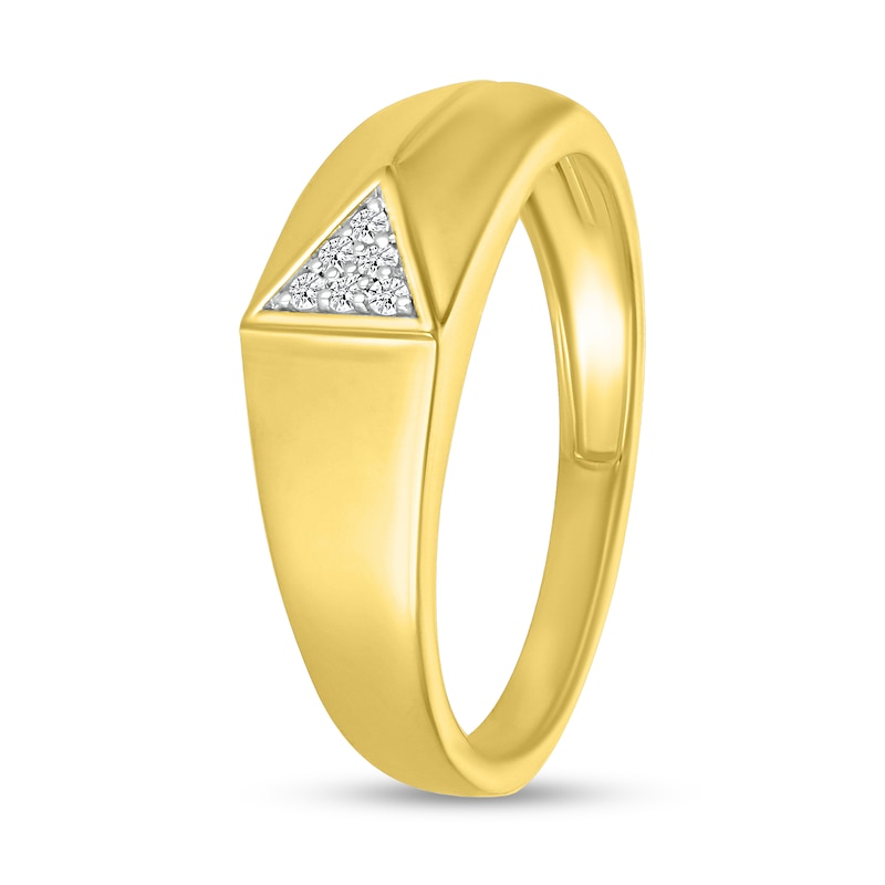Main Image 2 of 0.04 CT. T.W. Triangle Multi-Diamond Ring in 10K Gold