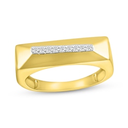 0.085 CT. T.W. Diamond Slanted Bar Ring in 10K Gold