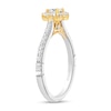 Thumbnail Image 2 of Enchanted Disney Jasmine 0.58 CT. T.W. Diamond Flower Engagement Ring in 14K Two-Tone Gold