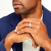 Thumbnail Image 2 of Vera Wang Love Collection Men’s Sideways Baguette-Cut Blue Sapphire Band in 14K White Gold