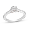 Thumbnail Image 1 of Enchanted Disney Ariel 0.45 CT. T.W. Diamond Flower Frame Engagement Ring in 14K White Gold