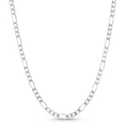 Men's 3.7mm Figaro Chain Necklace in Solid Sterling Silver - 20&quot;