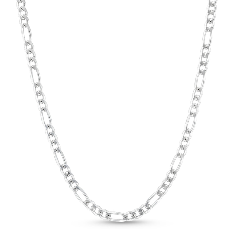 Main Image 1 of 3.7mm Figaro Chain Necklace in Solid Sterling Silver  - 20"